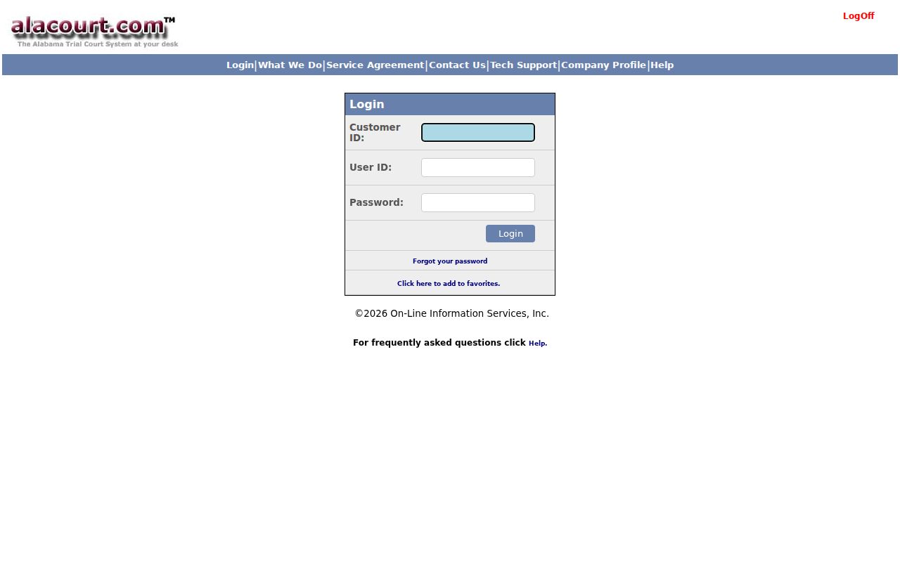 Alacourt subscription trial-court records login