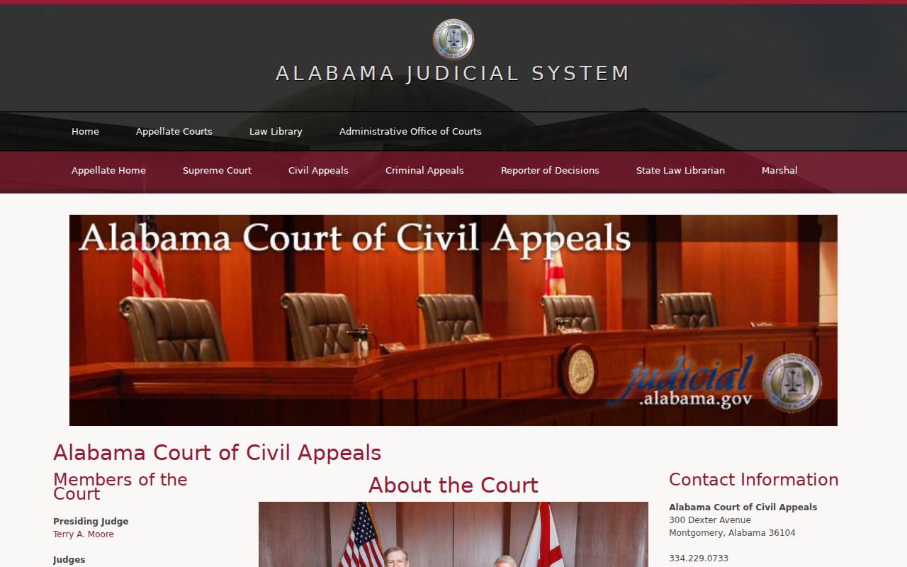 Alabama appellate court resource for Childersburg court docket appeals