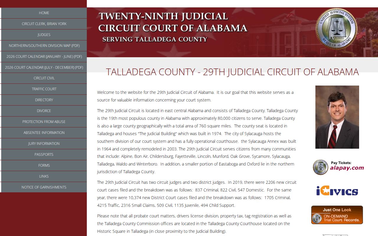 Talladega County civil docket Domestic Relations division source