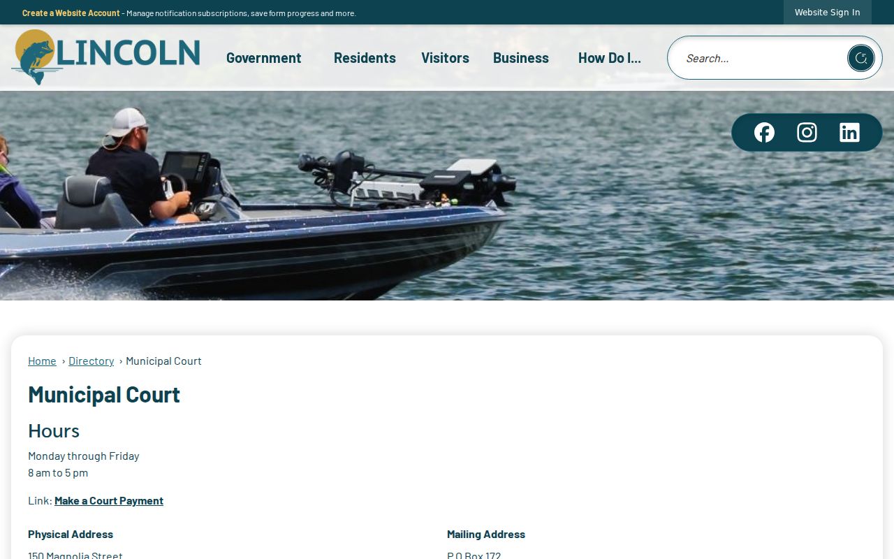 Lincoln court directory for Lincoln court docket contacts