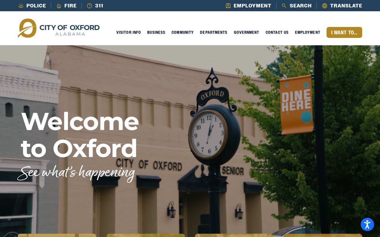 Oxford city website used to locate Oxford court docket information