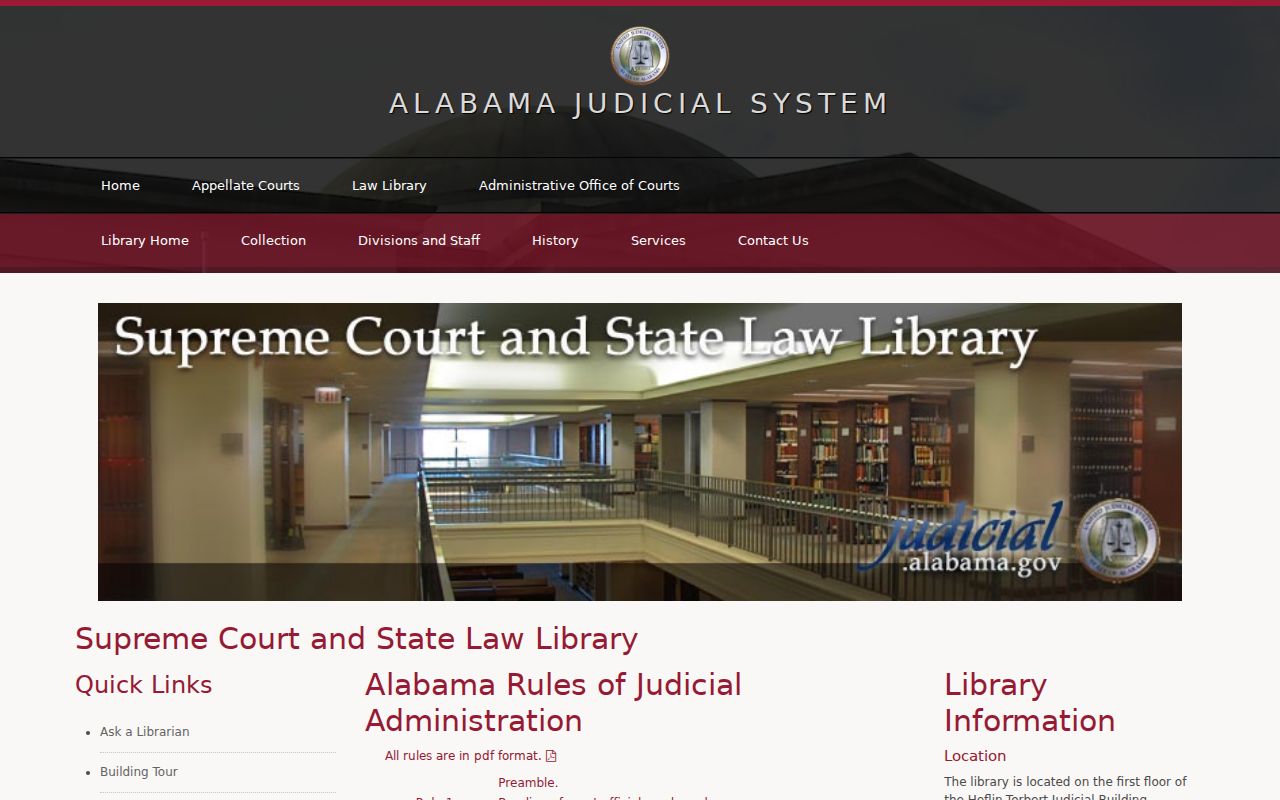 Alabama Judicial Administration rules library for court record copies